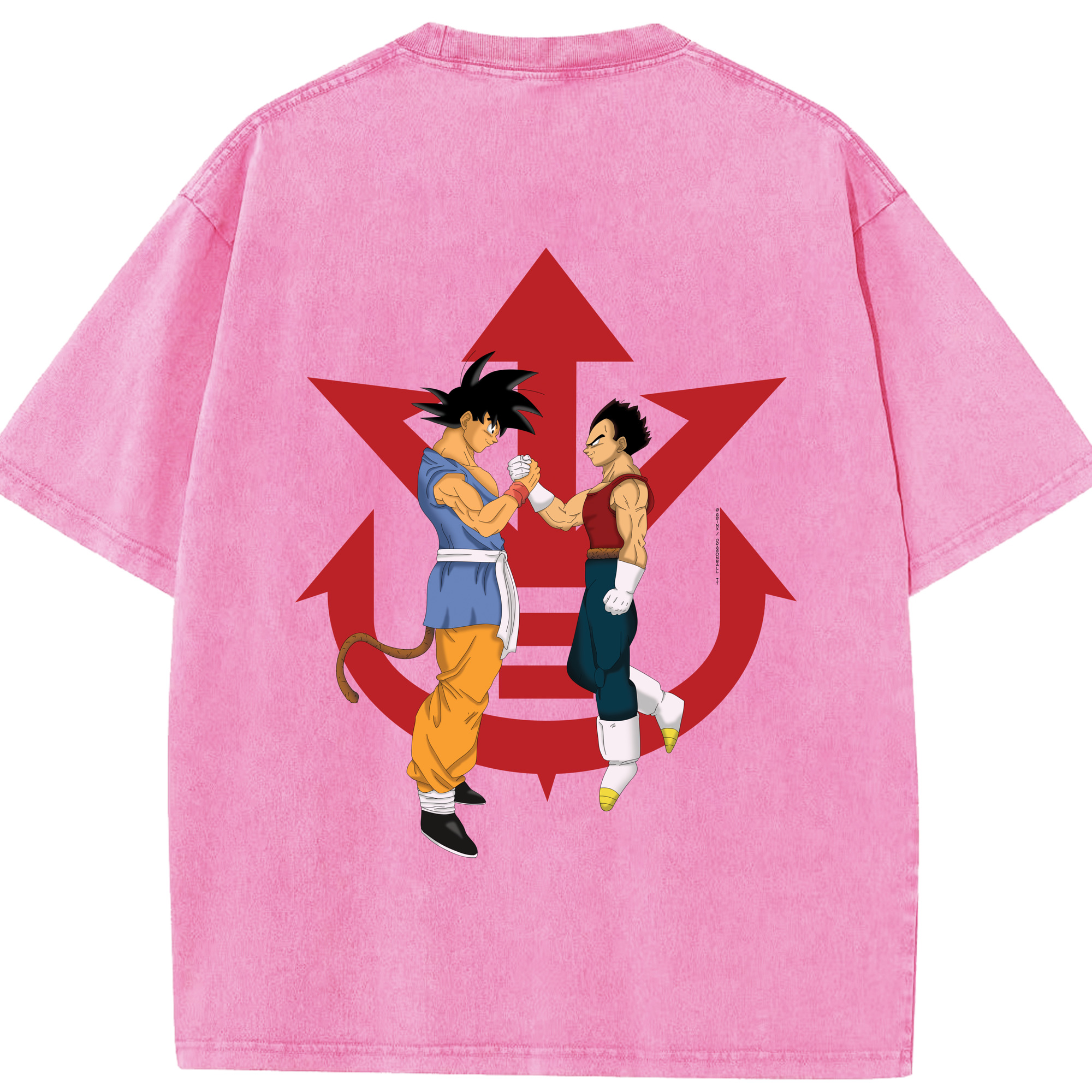 （画像用） ドラゴンボール 孫悟空（そん ごくう）Son Goku カカロット DRAGON BALL Kakarotto 綿100% ヴィンテージ風 半袖Tシャツ（背面プリント）